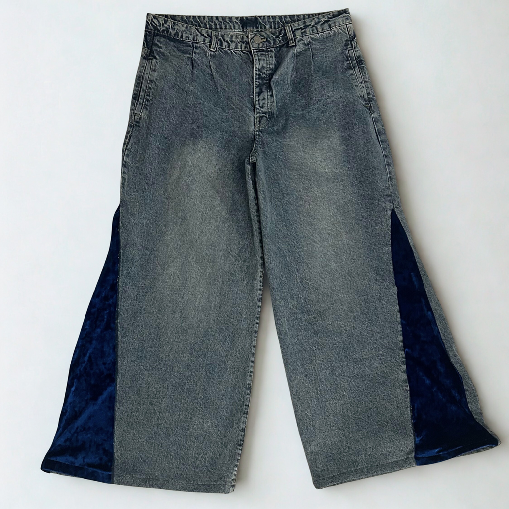 WIDE Leg Velvet THRU Jeans (Blue)