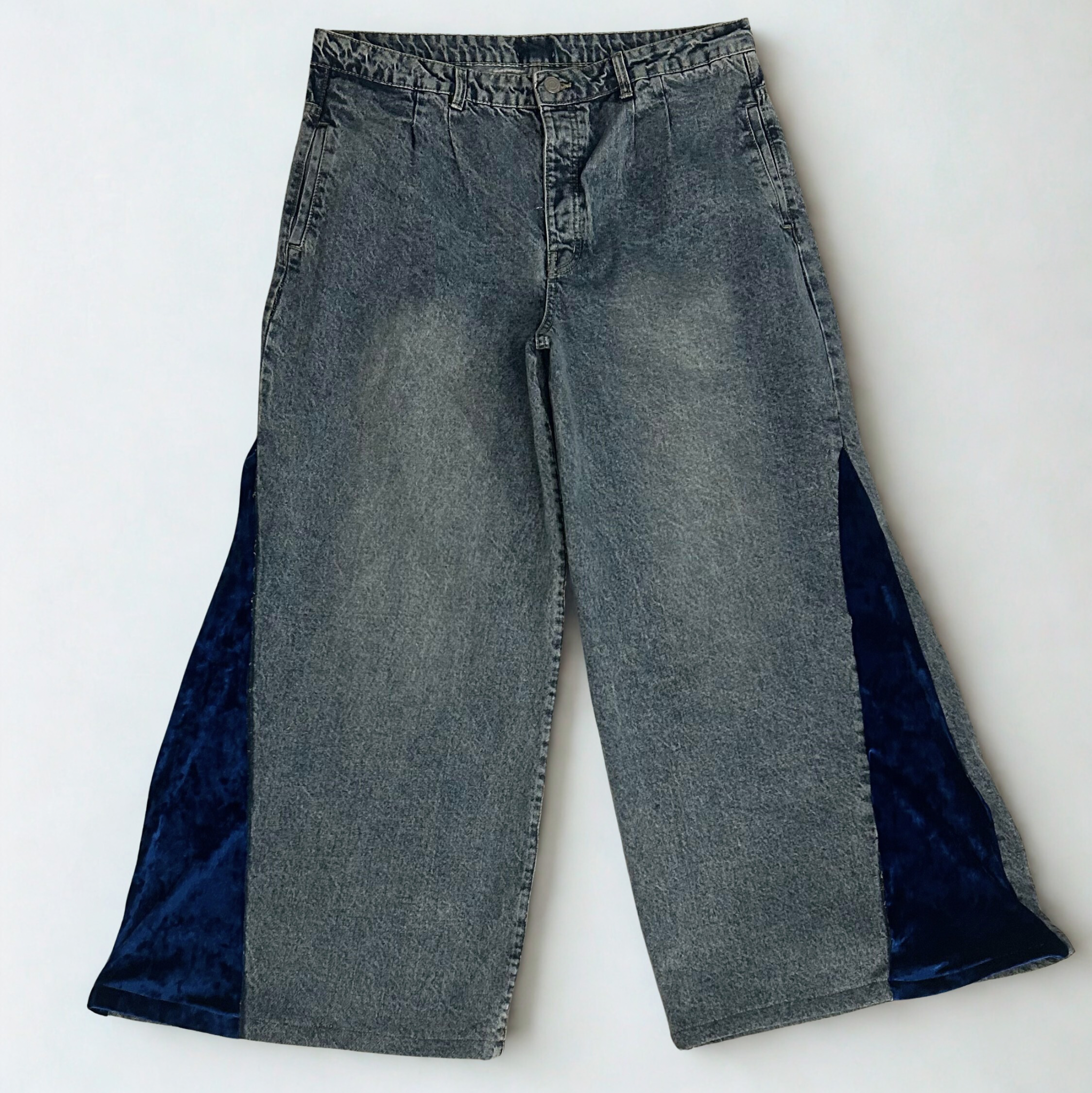 WIDE Leg Velvet THRU Jeans (Blue)