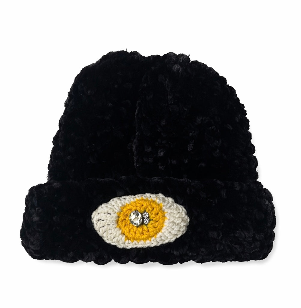1of1 Black Velvet Beanie (Thick)